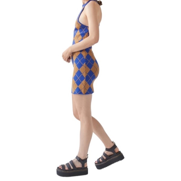 NWT Urban Outfitters UO Charlie Knit Mini Dress in Navy Preppy Academia - Picture 2 of 4